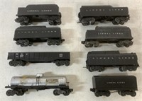 8 Lionel Train Cars- Tenders, Tankcar