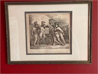 ANTIQUE FRAMED PRINT OF FRENCH SOLDIERS