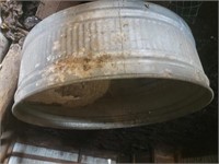 Large galvanized watering trough.