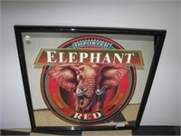 Red Lager Ale elephant beer mirror. Measures