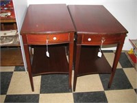 Pair of matching single drawer cherry wood