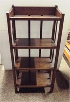 Four shelf wood book shelf/display stand.