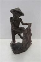 Carved Rosewood Type Fisherman