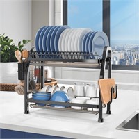 WF657  Riousery 2-Tier Dish Drying Rack, Black