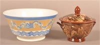 Two Pieces Mocha Decorated Pottery.