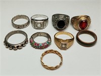 OF) lot of 9 larger rings