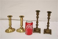 2 Pairs of Brass Candle Sticks