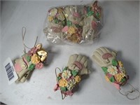 Lot of 6 Spring Gardening Glove Ornaments