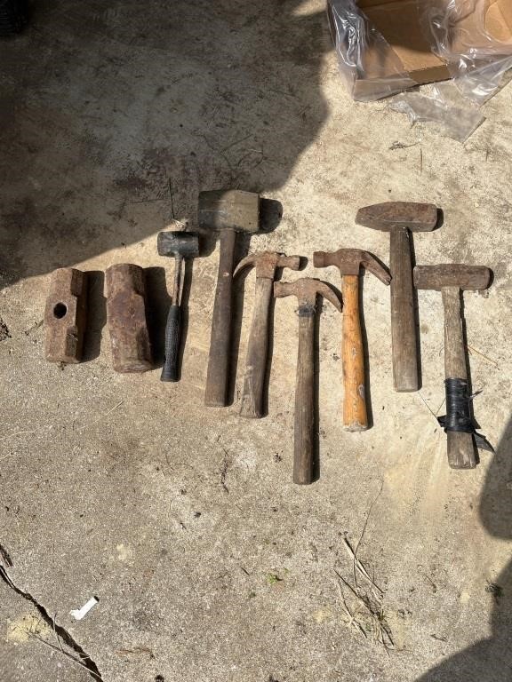Assortment of tools-hammers, sledge hammer h