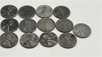 13 e Steel Wheat Leaf Pennies