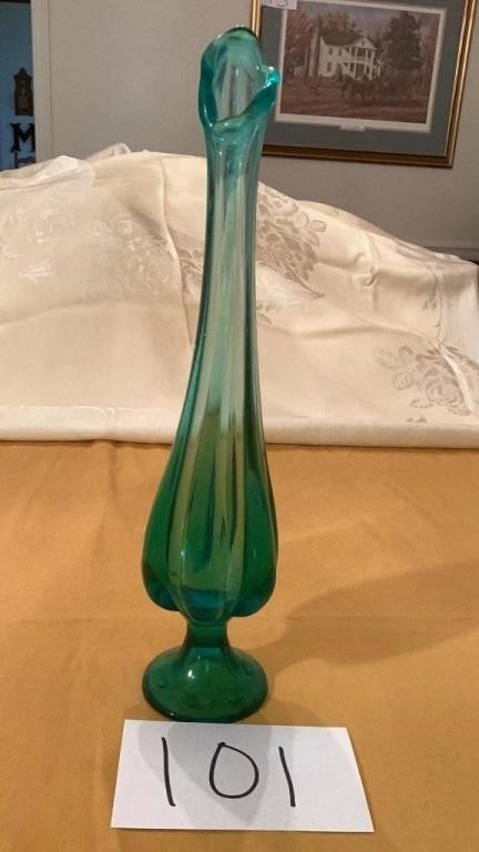 Mid century swung glass vase approximately 14 5/8