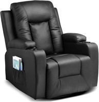 Leather Recliner Chair Rocker w/Heated Massage