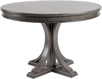 Distressed Solid Round Dining Table Grey