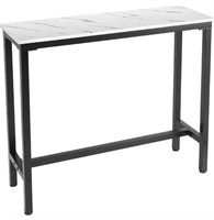 MR IRONSTONE, 47 IN. BAR TABLE WITH MARBLE