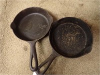 Griswold 6 1/2" Cast Fry Pan & Wagnerware 6"