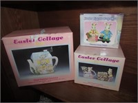 3 boxes of easter ceramics