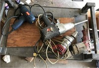 Electric Drills and Rolling Cart