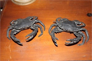 2 Bronze crab ink wells front claws can be used