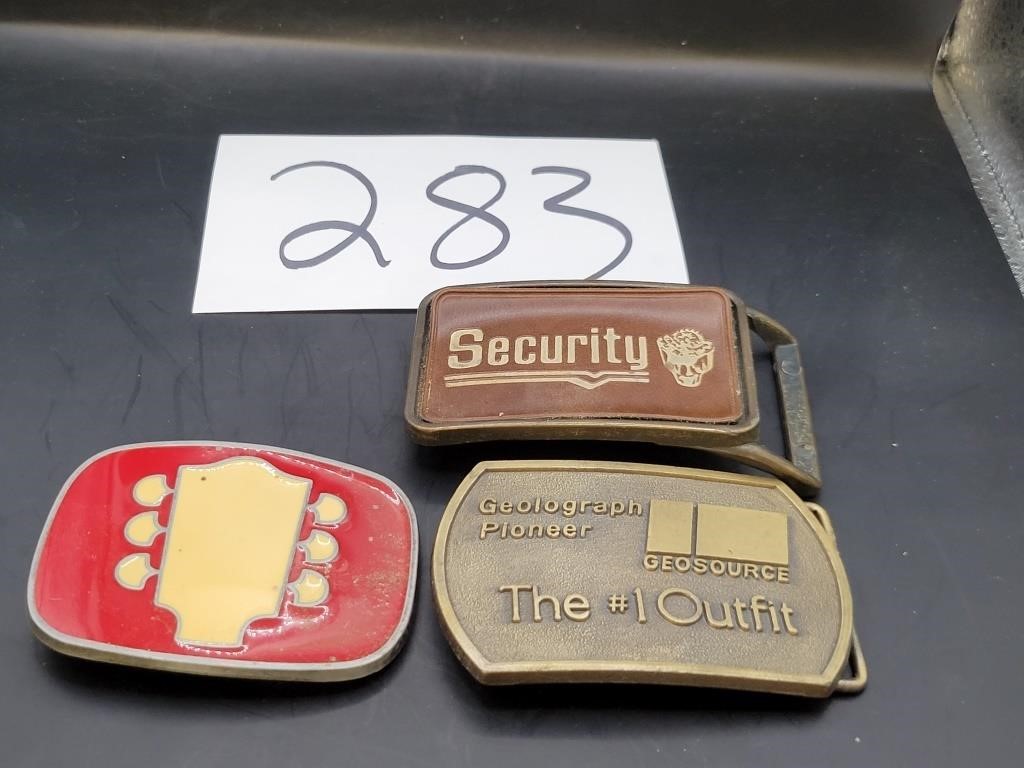 Belt Buckles-Guitar, Security, Geosource