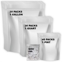 RL7 100Pcs Mylar Bags for Food Storage w/ Labels