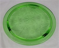 Uranium Green Glass Cake Platter