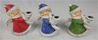3 Ceramic Goebel Small Candle Holders