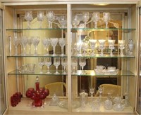 cabinet of stemware and glassware to include but