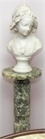 Large marble pedestal column stand 39.5" tall with