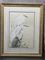 American Egret by Art LaMay Double Signed A/P- LE