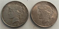 (2) 1922-P Peace Dollars