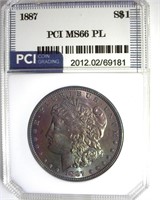 1887 Morgan MS66 PL LISTS $900