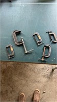 Assorted sized c clamps