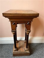 Antique Pitch Pine Gothic Pedestal