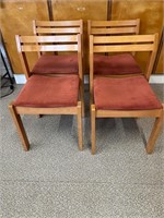 Set of Four Dining Chairs with Upholstered Seats