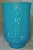 7.5" Fenton Peking Blue Empress Vase