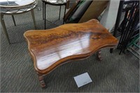 antique flame mahogany long table with lyre-