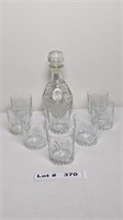 CRYSTAL GLASS AND DECANTURE SET