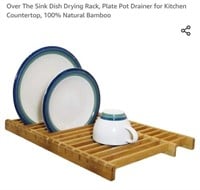 MSRP $32 Over SInk Bamboo Dish Drying Rack