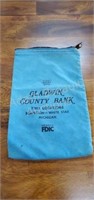 Vintage Gladwin County Bank canvas zippered money