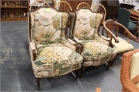 x2 Wing Back chairs w/ floral prints TIMES THE