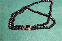 Vintage Black Beaded Necklace