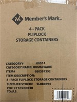 MM 4 pack fliplock storage containers