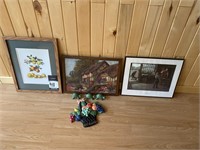 53) Framed Pictures, Ornament & (3) Small Turtles