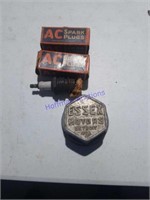 2 AC spark plugs NOS and Essex axle cap
