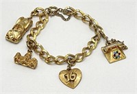 Vintage Gold Charm Bracelet
