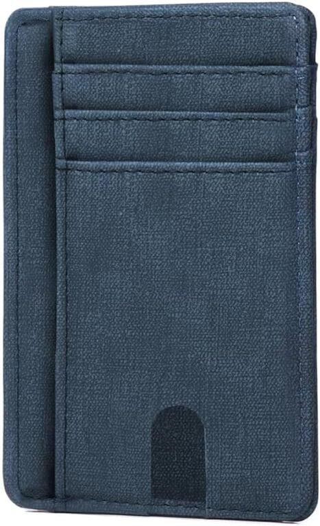 Canvas Blue Slim Minimalist Men's Wallet