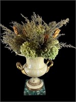 A Dried Floral in Wood Vase 25"H