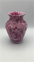 8" Pink Millefiori Art Glass Bulb Vase