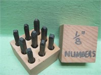 1/8" Punch Numbers In Wood case
