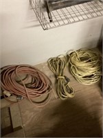 2 electrical cords and rope